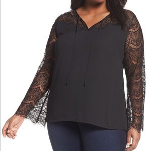 Sejour 16 W Black lace blouse